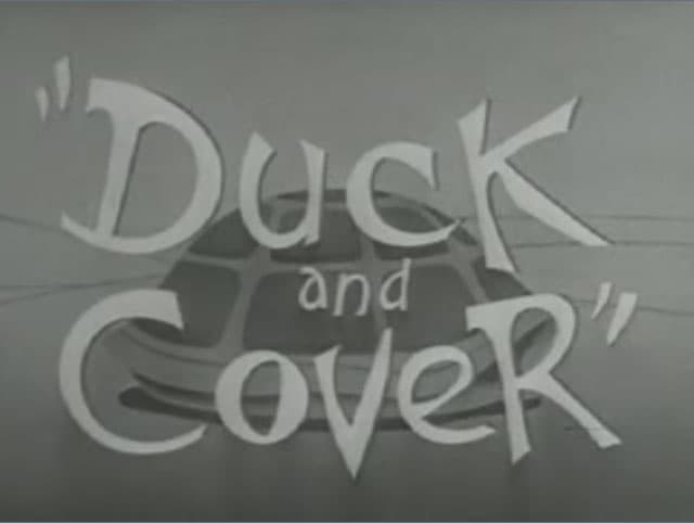 Bert the Turtle frame from duck and cover film used in civil defense messaging