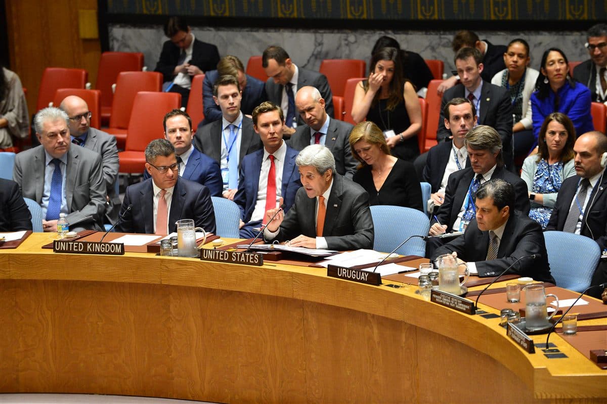United Nations Security Council session discussing nuclear policy and no first use commitments