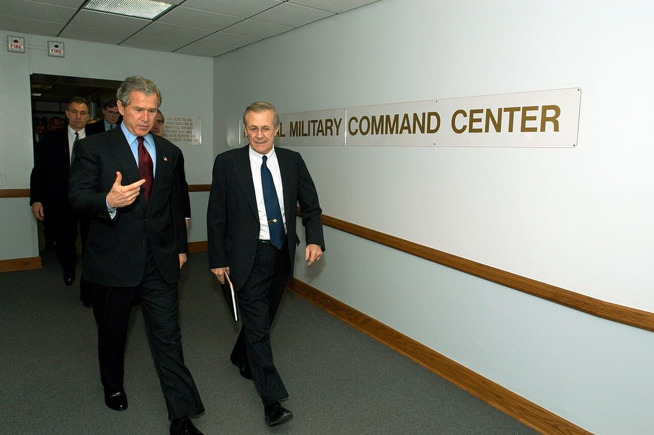Officials leaving the National Military Command Center after operational briefings on command and control