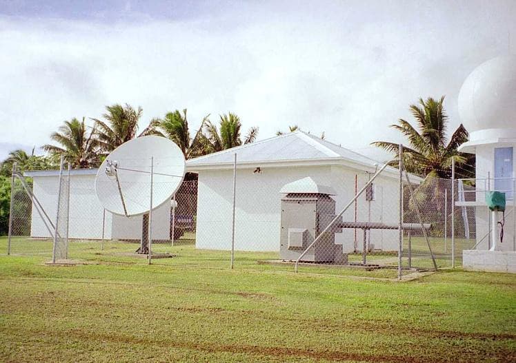 Radionuclide monitoring station collecting air samples for nuclear test detection
