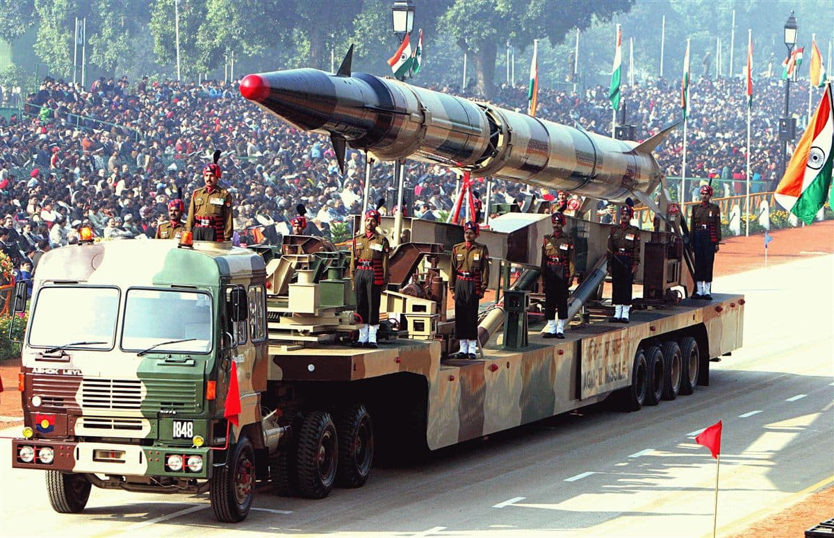 Agni missile parade image showing growing nuclear triad countries and modernization trends
