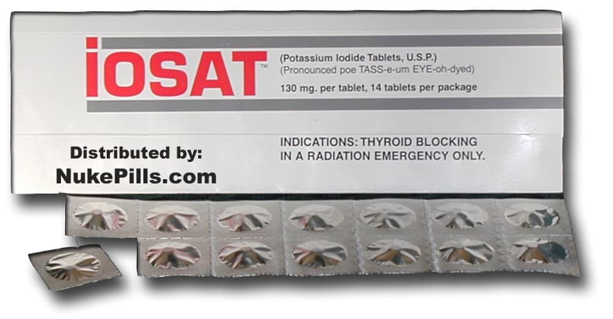 Potassium iodide tablets in foil packs for a nuclear emergency guide