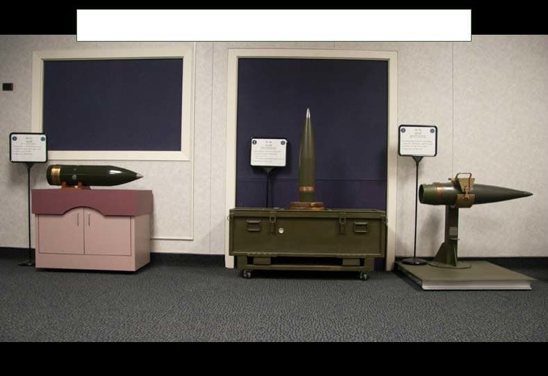 Historic nuclear artillery shells illustrating tactical nuclear weapons concept