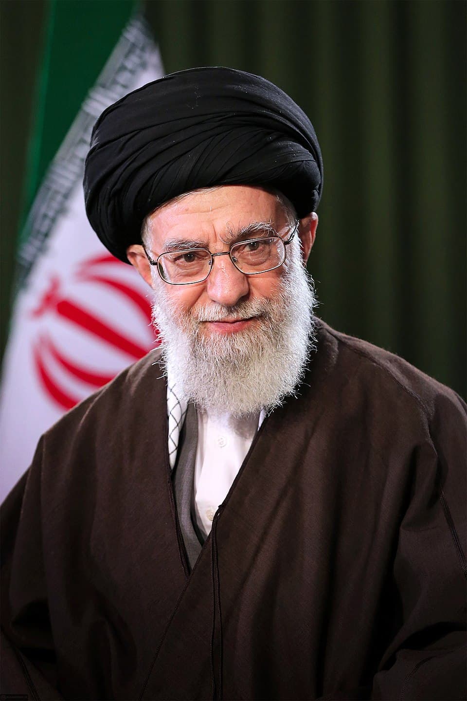 Official portrait of Ayatollah Ali Hosseini Khamenei — while projecting religious austerity publicly, he commanded a financial empire estimated at up to $200 billion through the opaque Setad organization